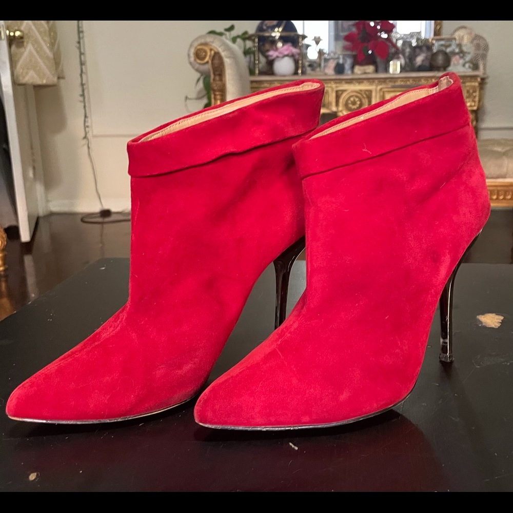 “Aldo” Red Suede Ankle Boots